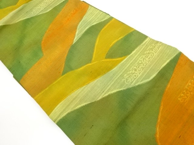 JAPANESE KIMONO / NAGOYA OBI / TSUMUGI / WOVEN WAVE 